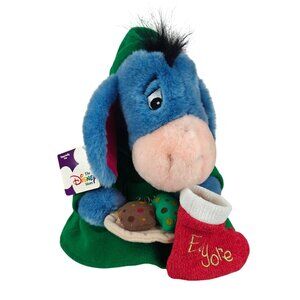 Vintage Disney Store Exclusive Eeyore Christmas Plush With Stocking & Treats NEW